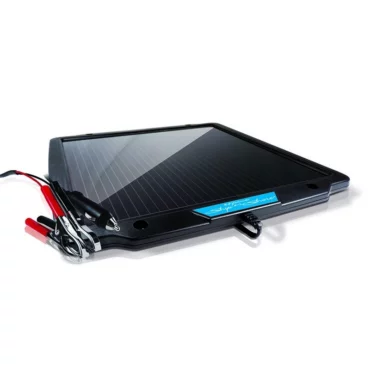 Schumacher Electric 4.8 volt Solar Battery Charger and Maintainer with color-coded clamps.