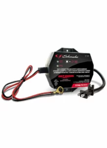 Schumacher Electric 1.5 amp 6 volt or 12 volt fully automatic battery maintainer with color-coded rings.